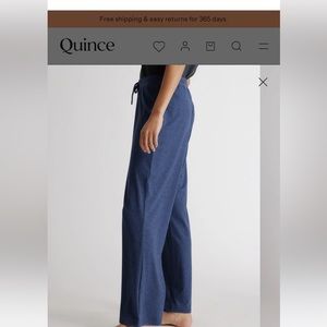 Quince flowknit wide leg pant, heather navy